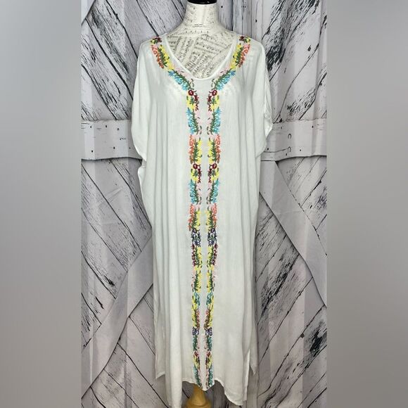 Embroidered Longsleeve Bohemian Coverup OS - Picture 3 of 7